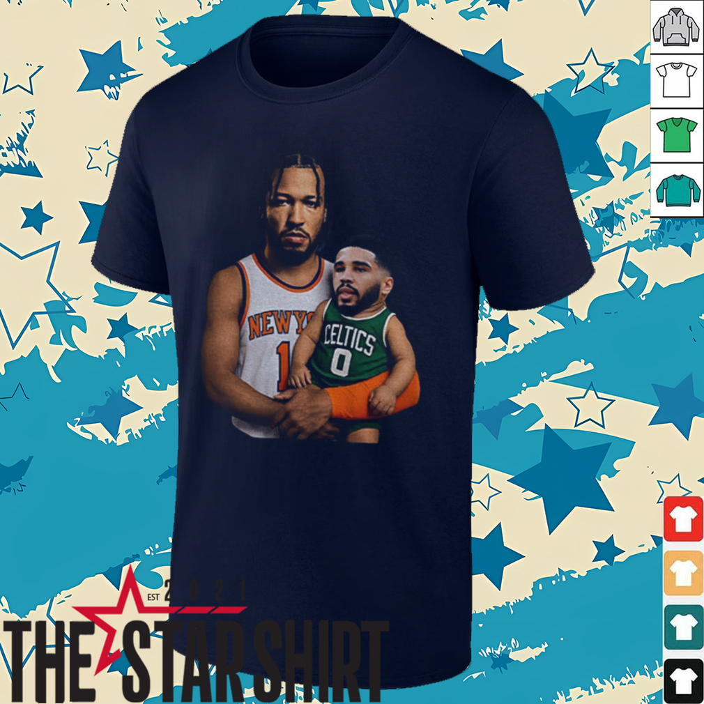 Jalen Brunson carrying baby Jayson Tatum New York Knicks x Boston Celtics 2025 NBA Playoffs shirt Jalen Brunson carrying baby Jayson Tatum New York Knicks x Boston Celtics 2025 NBA Playoffs shirt