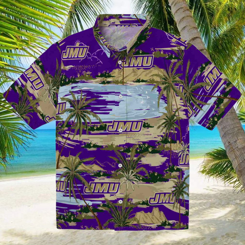 James Madison Dukes Palm Horizon Purple Hawaiian Shirt James Madison Dukes Palm Horizon Purple Hawaiian Shirt
