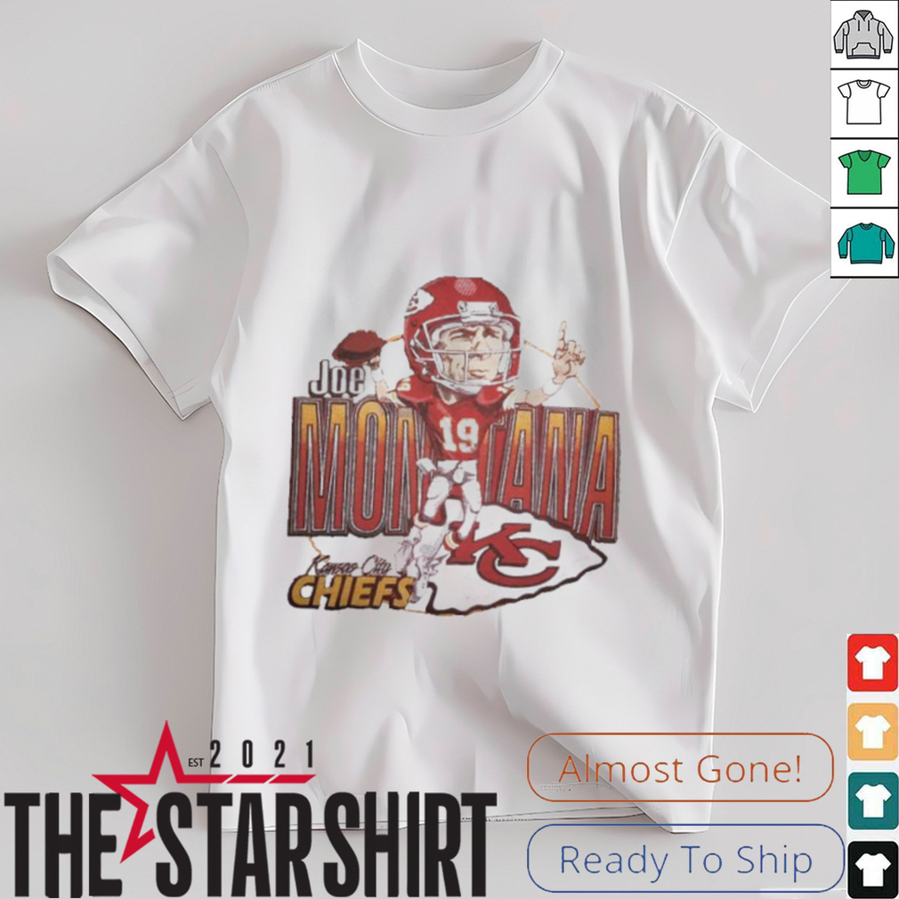 Joe Montana Kansas City Chiefs caricature cartoon shirt Joe Montana Kansas City Chiefs caricature cartoon shirt