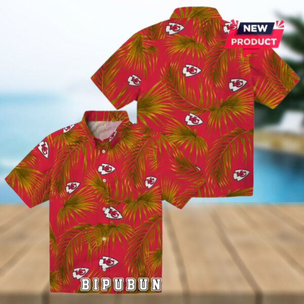 Kansas City Chiefs Leafy Palms Hawaiian Shirt