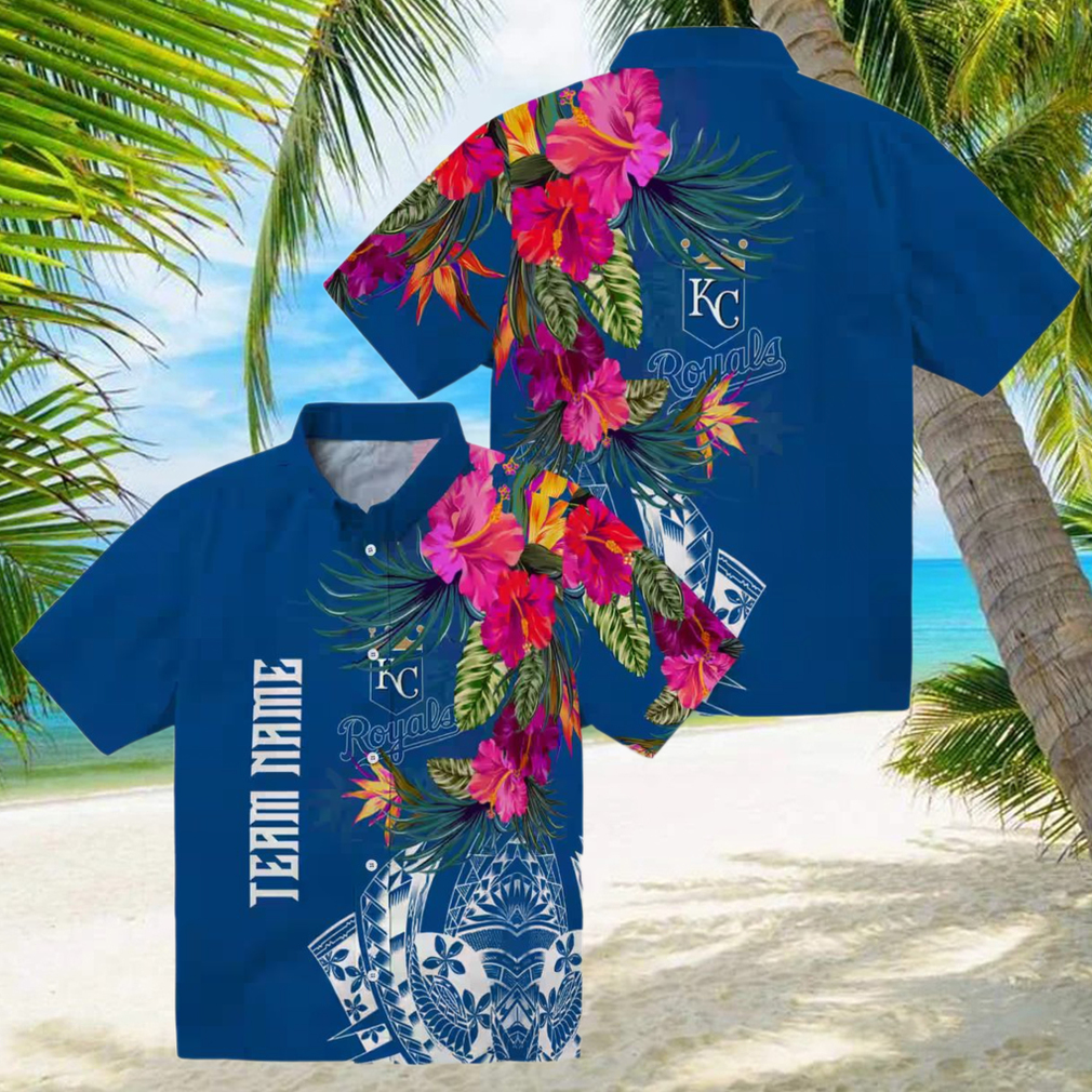 Kansas City Royals Hawaiian Button Up Shirt Polynesian Floral Vacation & Casual Wear Kansas City Royals Hawaiian Button Up Shirt Polynesian Floral Vacation & Casual Wear