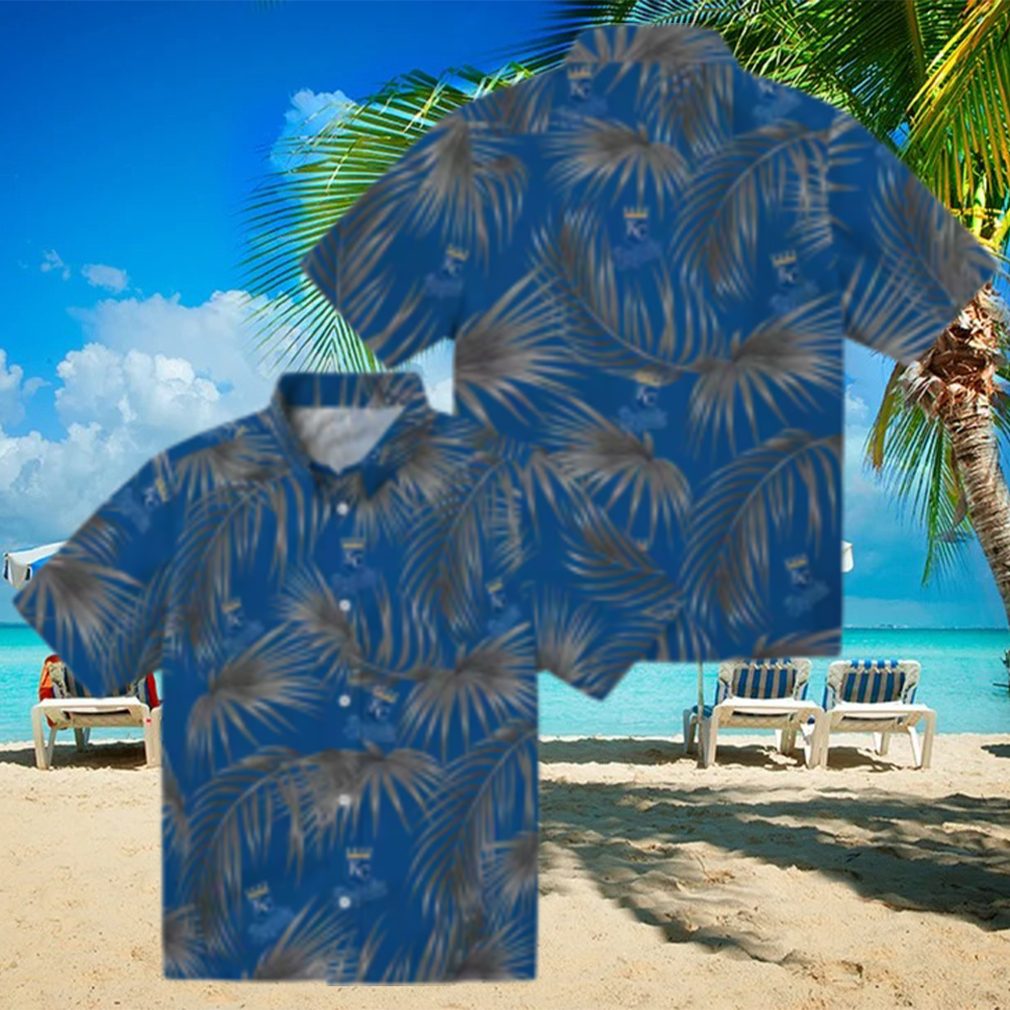 Kansas City Royals Leafy Palms Beach Vacation Shirt MLB Royal Blue Hawaiian Style Kansas City Royals Leafy Palms Beach Vacation Shirt MLB Royal Blue Hawaiian Style