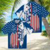 Botanical Miami Marlins Hawaiian Shirt   Blue White MLB Summer Outfit