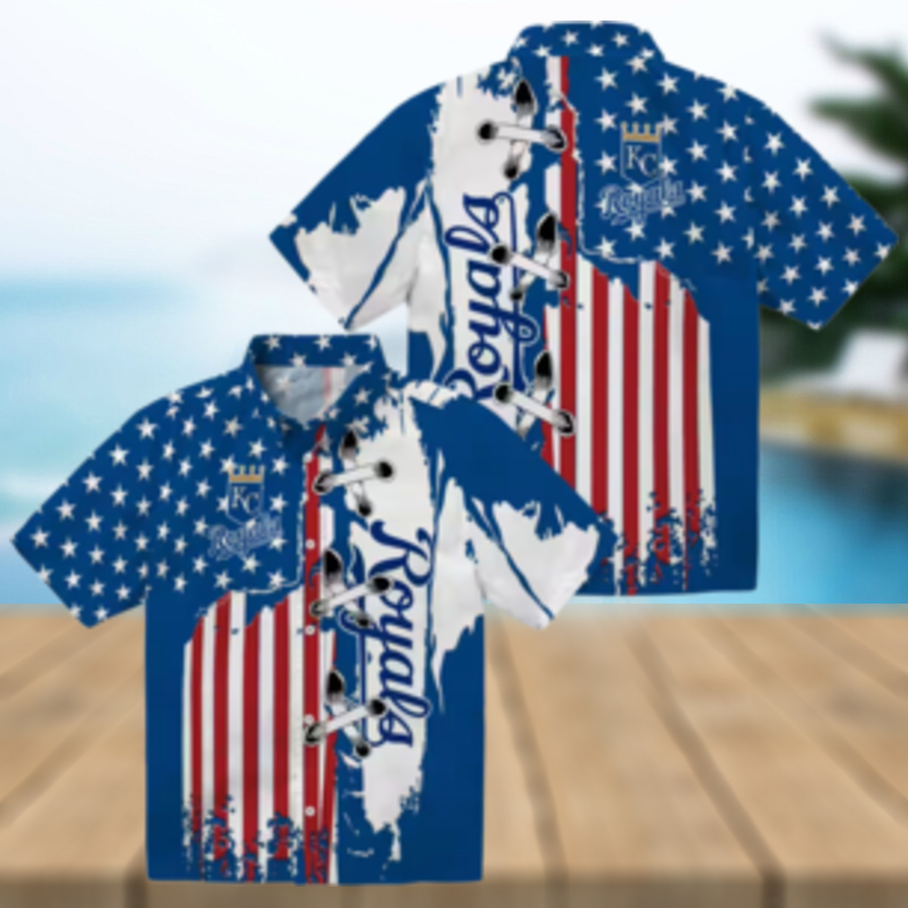 Kansas City Royals Stitched Flag Hawaiian Shirt Royal Blue Theme Design Kansas City Royals Stitched Flag Hawaiian Shirt Royal Blue Theme Design