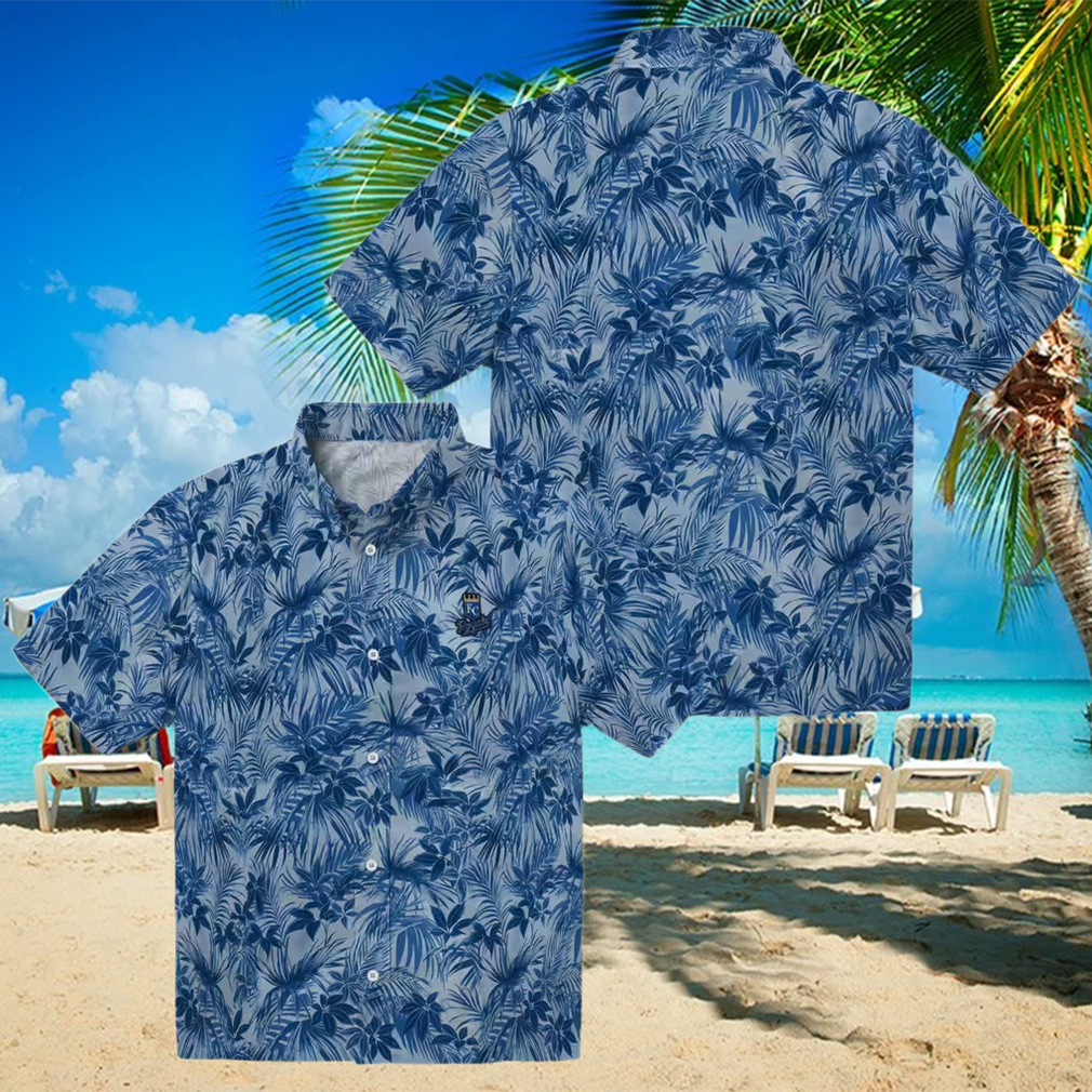 Kansas City Royals Tropical Button up Shirt Royal Blue Hawaiian Style for Beach & Party Kansas City Royals Tropical Button up Shirt Royal Blue Hawaiian Style for Beach & Party