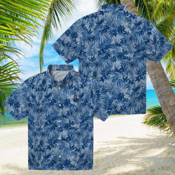 Kansas City Royals Tropical Button up Shirt   Royal Blue Hawaiian Style for Beach & Party