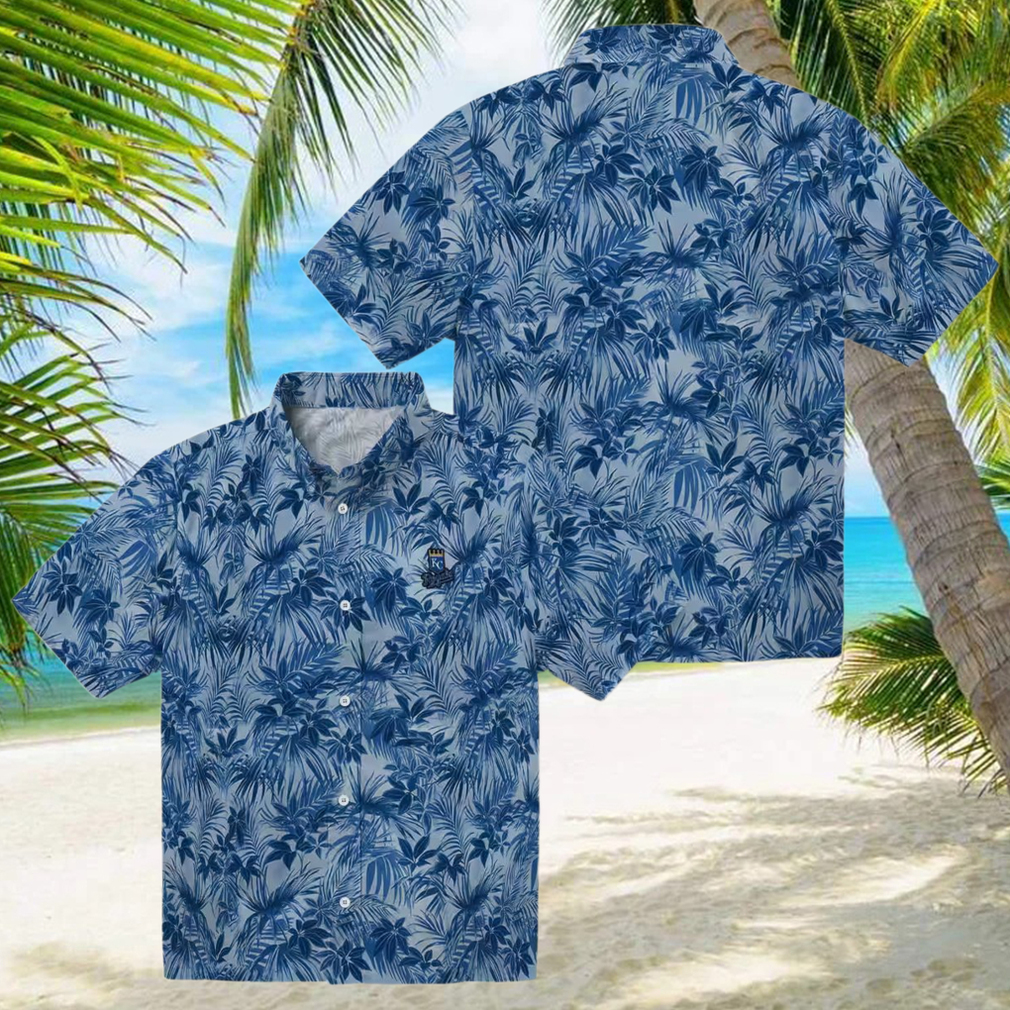 Kansas City Royals Tropical Button up Shirt Royal Blue Hawaiian Style for Beach & Party Kansas City Royals Tropical Button up Shirt Royal Blue Hawaiian Style for Beach & Party