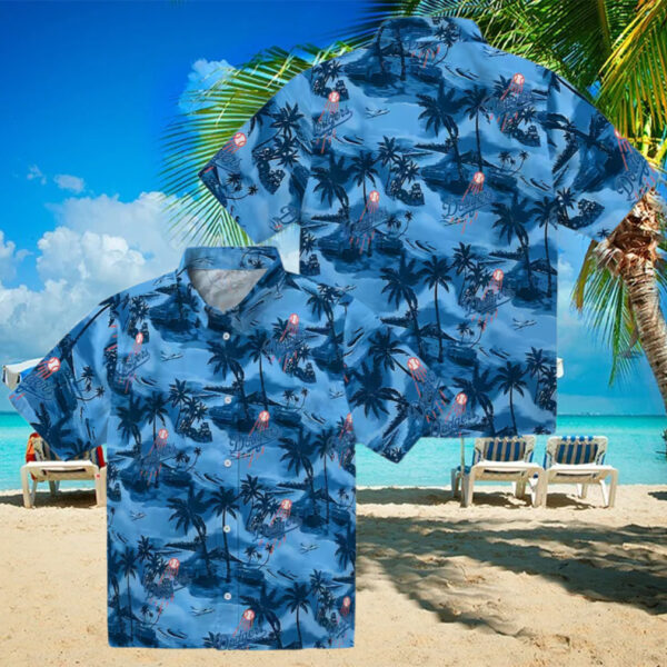 LA Dodgers Tropical Shirt, Men’s Coastal Hibiscus Aloha Game Day Outfit