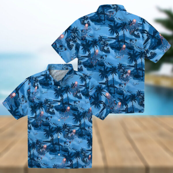 LA Dodgers Tropical Shirt, Men’s Coastal Hibiscus Aloha Game Day Outfit
