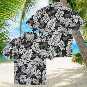 Kansas City Royals Black Hawaiian Shirt Monstera Leaf, Beach & Game Day Outfit