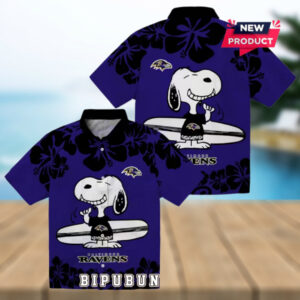 Baltimore Ravens Snoopy Surf Limited Hawaiian Shirt