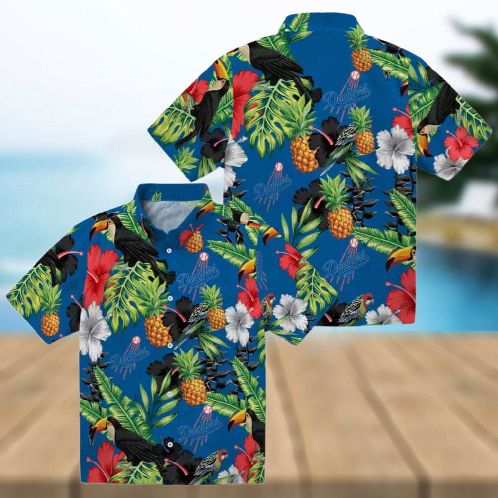 Limited Edition MLB Dodgers Hawaiian Shirt for Men Blue Green Hibiscus Toucan Summer Outfit Limited Edition MLB Dodgers Hawaiian Shirt for Men Blue Green Hibiscus Toucan Summer Outfit