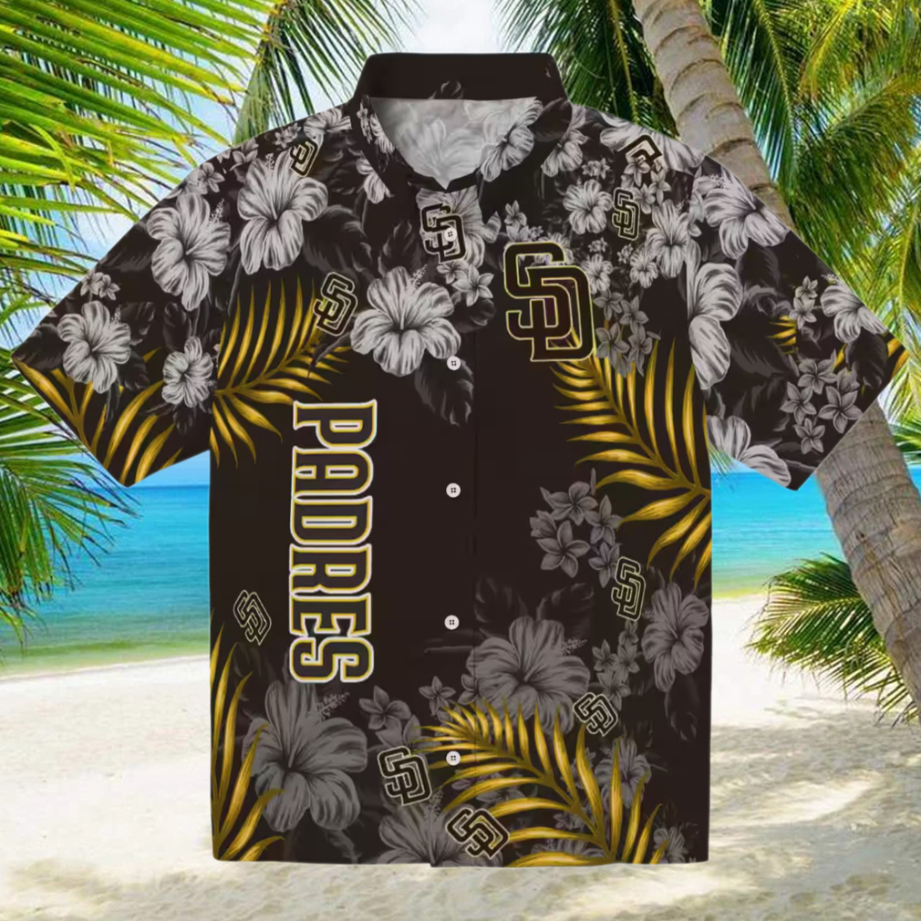 Limited Edition San Diego Padres Hawaiian Shirt Brown Hibiscus Summer Print for Fans Limited Edition San Diego Padres Hawaiian Shirt Brown Hibiscus Summer Print for Fans