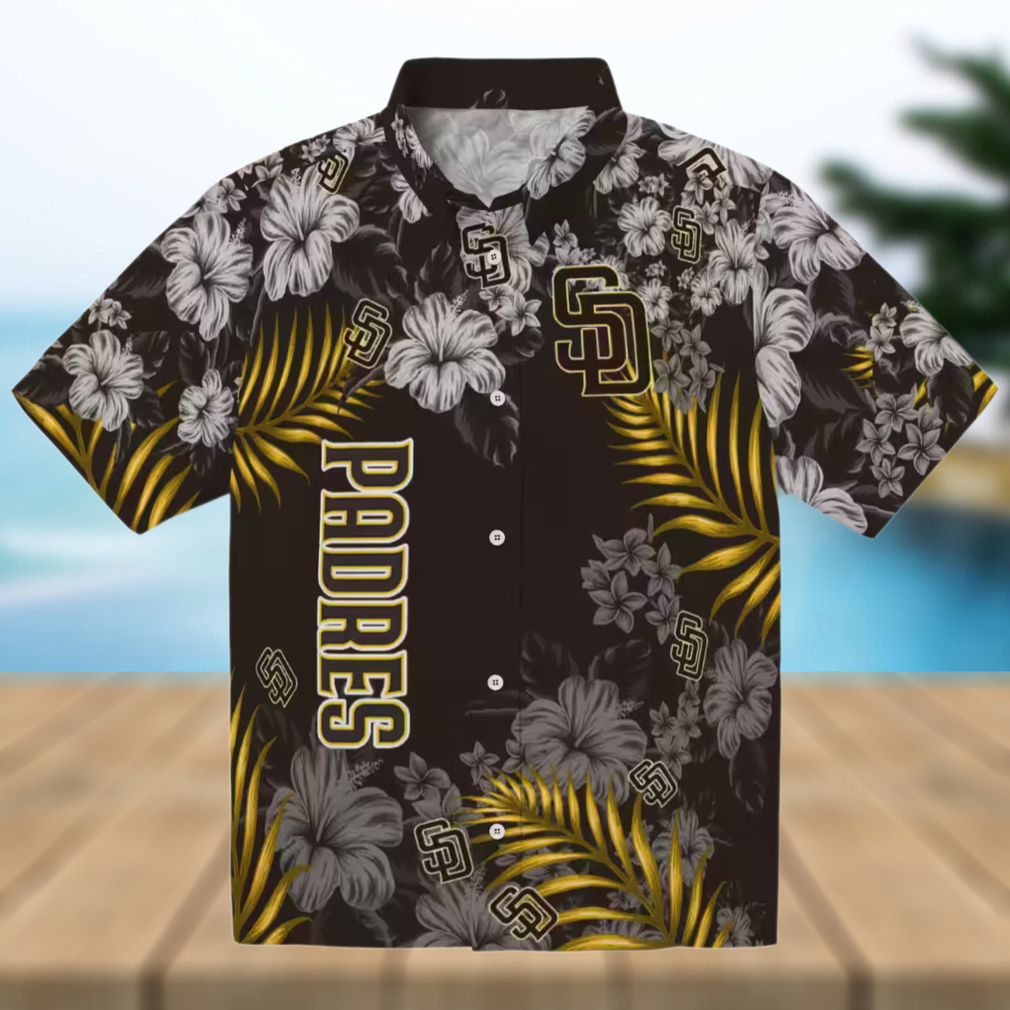 Limited Edition San Diego Padres Hawaiian Shirt Brown Hibiscus Summer Print for Fans Limited Edition San Diego Padres Hawaiian Shirt Brown Hibiscus Summer Print for Fans
