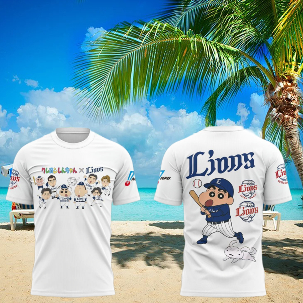 Lions Baseball Crayon Shin chan Game 2025 T Shirt Lions Baseball Crayon Shin chan Game 2025 T Shirt