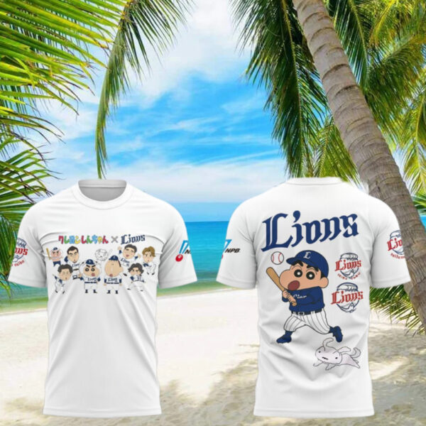 Lions Baseball Crayon Shin chan Game 2025 T Shirt