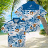 Official Miami Marlins Aloha Short Sleeve Shirt   Blue Tropical Floral Baseball Apparel