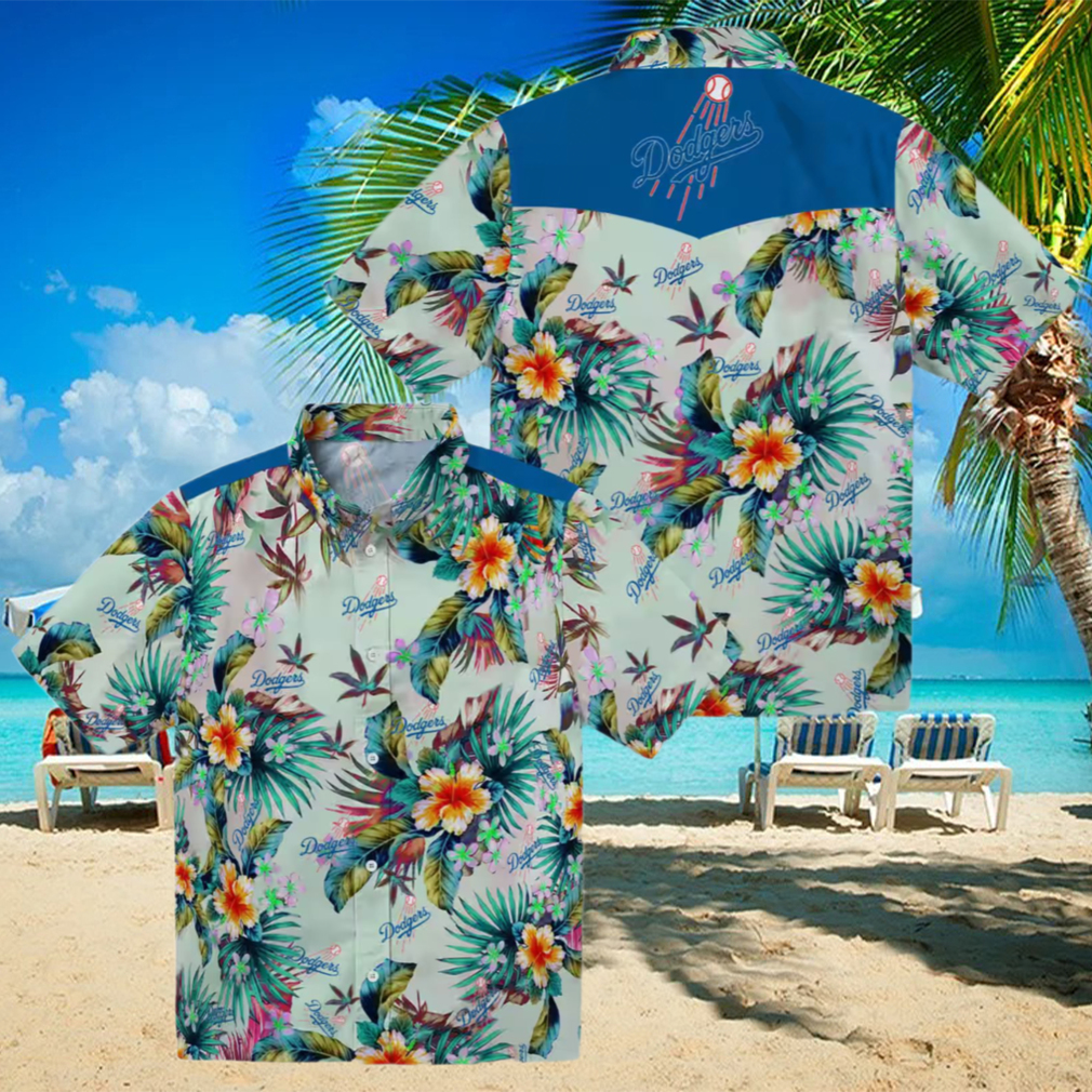 Los Angeles Dodgers Fan Shirt Green Tropical Hawaiian Style for Men Los Angeles Dodgers Fan Shirt Green Tropical Hawaiian Style for Men