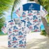 Los Angeles Dodgers Blue & White Hawaiian Shirt   Botanical Aloha MLB Fan Summer Shirt