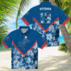 Miami Marlins Beach Short Sleeve Shirt for Men   Tropical Blue White MLB Fan Clothing   Sunflowers