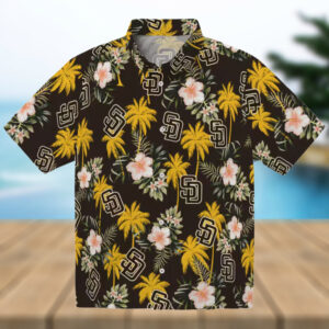 Official San Diego Padres Palm Tree Hawaiian Shirt Brown MLB Summer Shirt for Fans