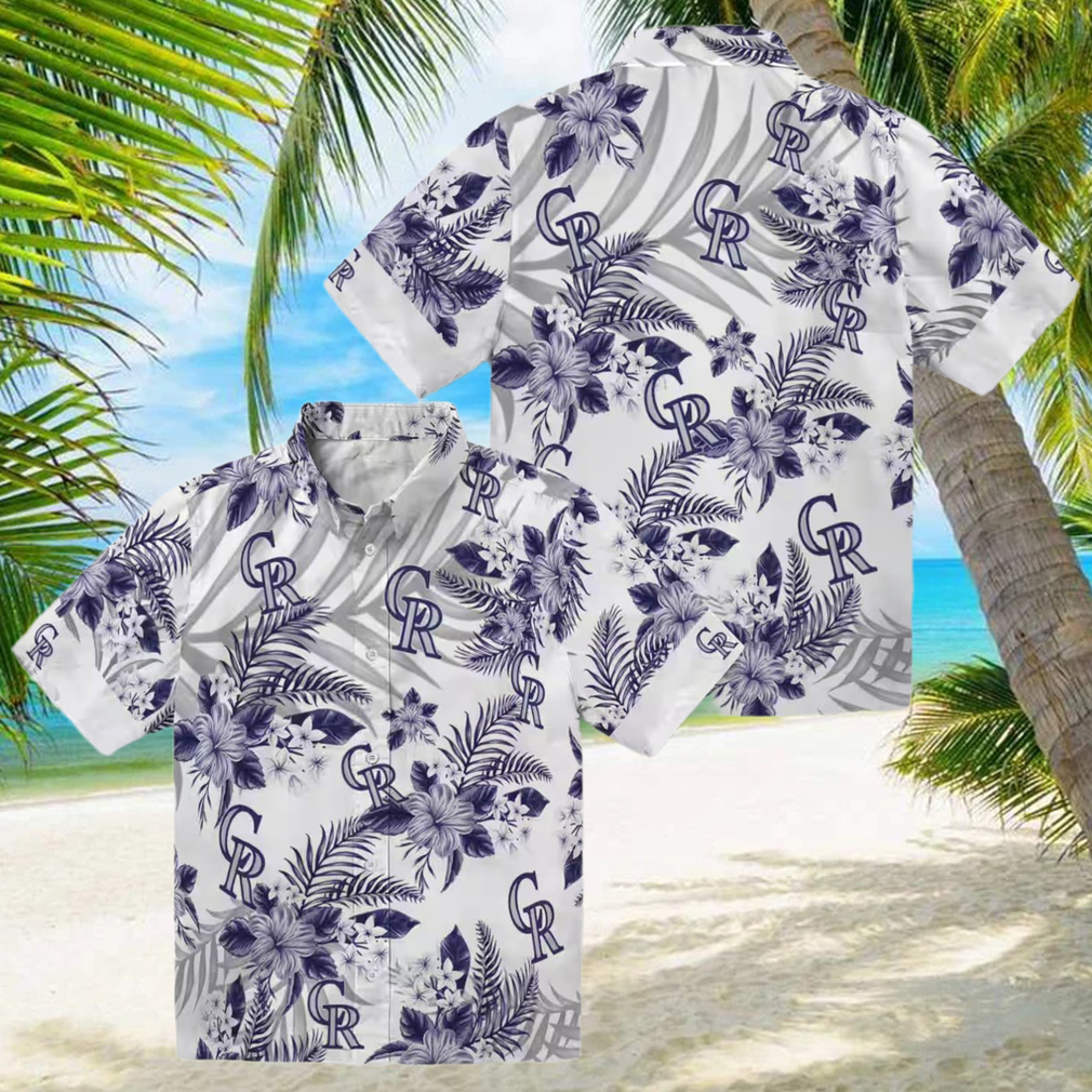 MLB Colorado Rockies Aloha Shirt, Tropical Hibiscus Palm Leaves Hawaiian Shirt for Baseball Fans MLB Colorado Rockies Aloha Shirt, Tropical Hibiscus Palm Leaves Hawaiian Shirt for Baseball Fans
