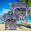 Kansas Jayhawks Palm Horizon Blue Hawaiian Shirt