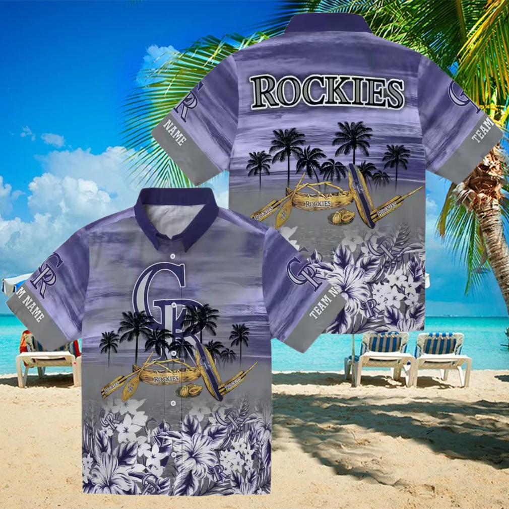 MLB Colorado Rockies Personalized Hawaiian Shirt Tropical Canoe Blue Shirt for Summer Beach MLB Colorado Rockies Personalized Hawaiian Shirt Tropical Canoe Blue Shirt for Summer Beach