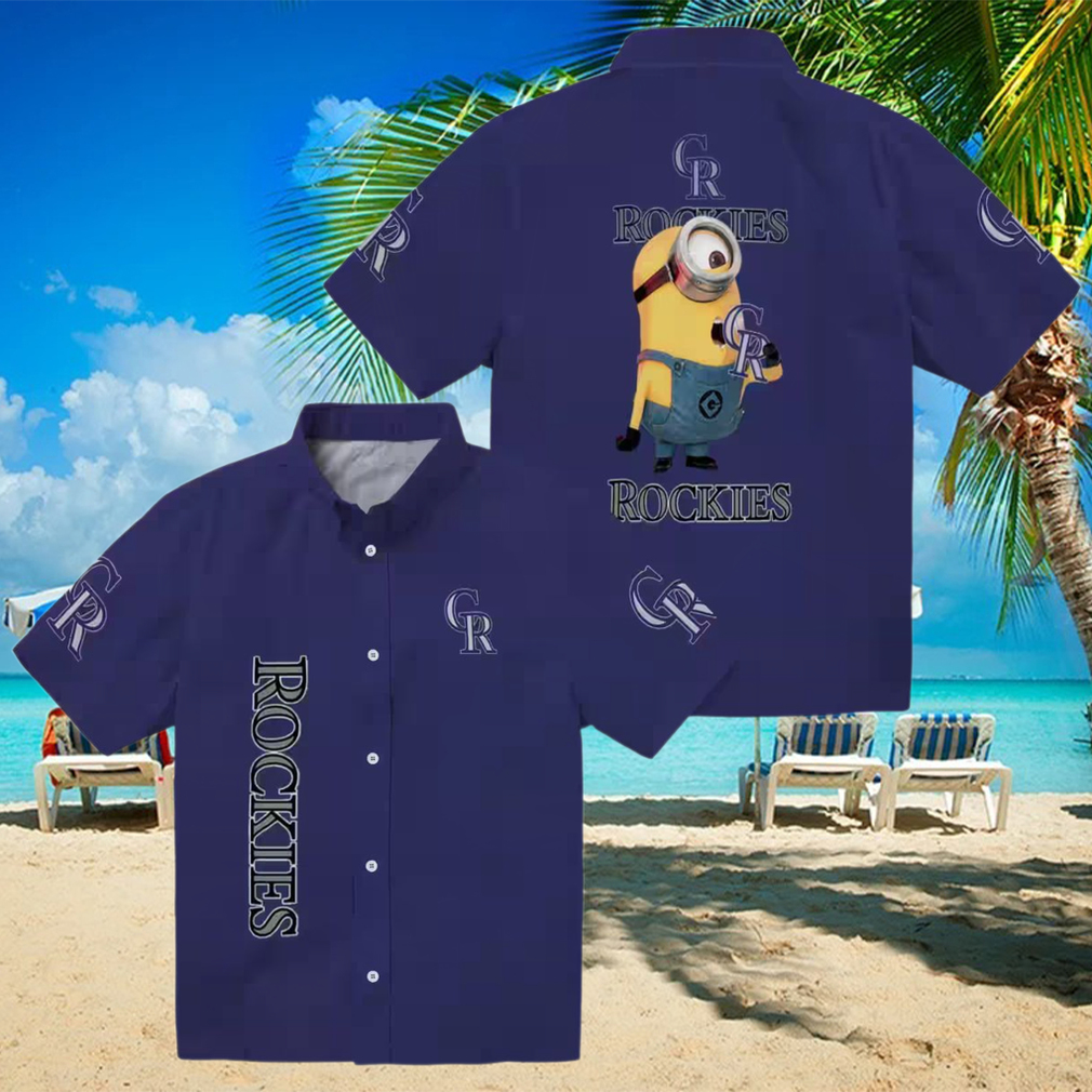 MLB Colorado Rockies Stuart Minion Blue Hawaiian Shirt Summer Fan Apparel for Baseball Fans MLB Colorado Rockies Stuart Minion Blue Hawaiian Shirt Summer Fan Apparel for Baseball Fans