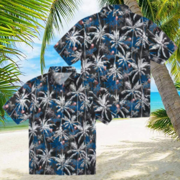 MLB Dodgers Palm Print Hawaiian Shirt   Summer Beachwear for Baseball Fans