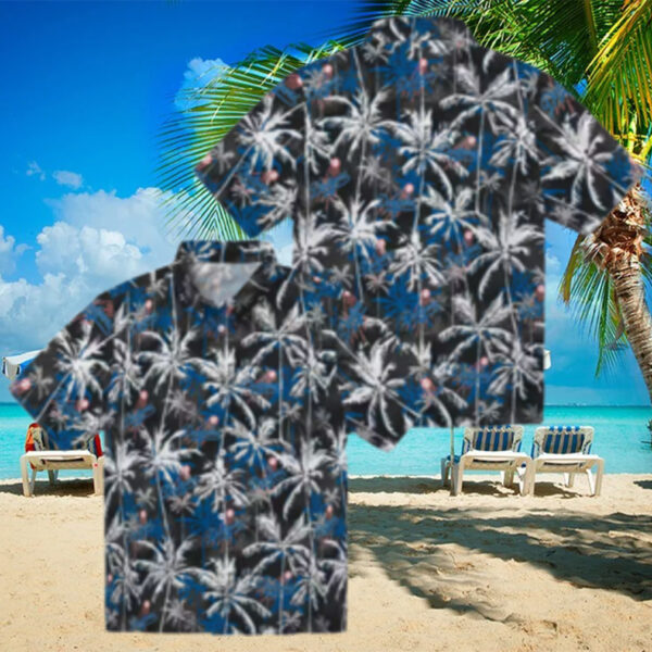 MLB Dodgers Palm Print Hawaiian Shirt   Summer Beachwear for Baseball Fans