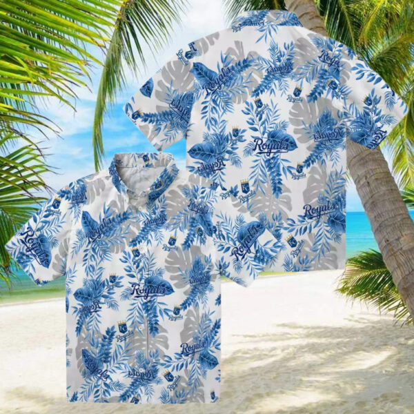 MLB Fan Kansas City Royals Tropical Leaves Aloha Shirt   Hawaiian Style, Beach & Summer Vibes