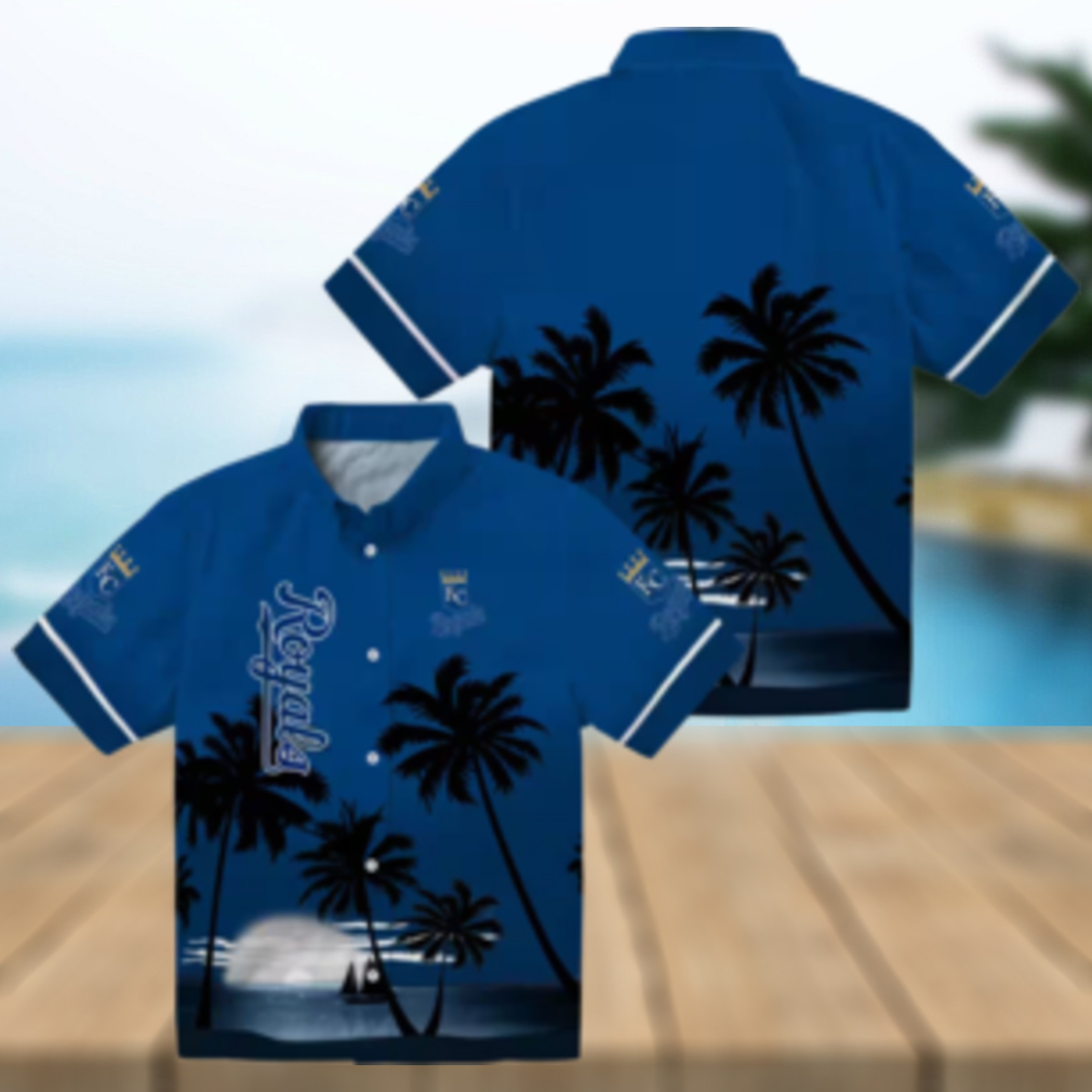 MLB Fans Kansas City Royals Beach Sunset Hawaiian Shirt Royal Blue & Black Aloha Style MLB Fans Kansas City Royals Beach Sunset Hawaiian Shirt Royal Blue & Black Aloha Style