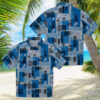 Men’s Miami Marlins Surfboard Palm Blue Hawaiian Shirt   Perfect for Summer & Beach Days