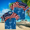 San Diego Padres Hawaiian Shirt   Patriotic Hibiscus Print in Brown & White for Padres Fans