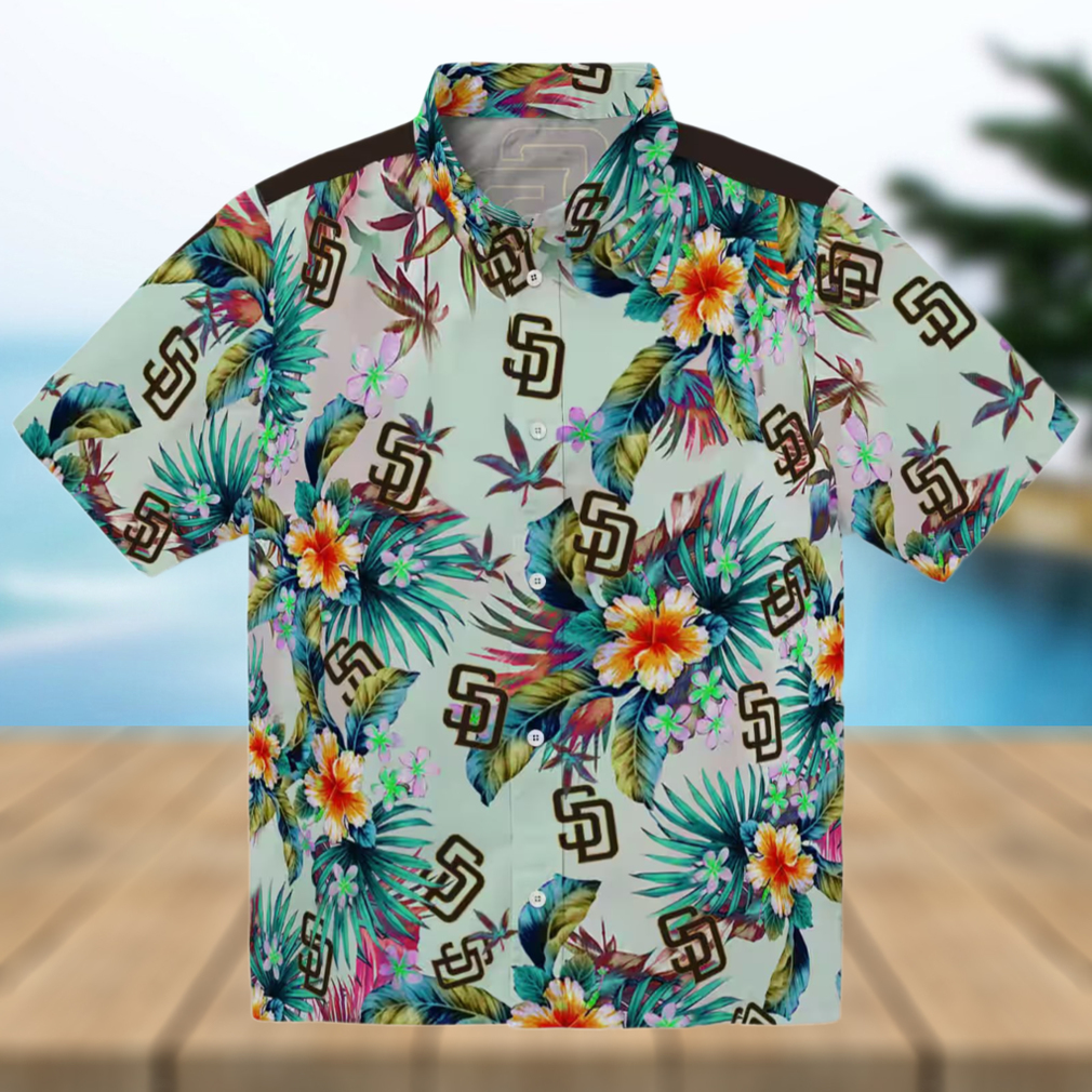 MLB San Diego Padres Tropical Green Hawaiian Shirt Beach and Vacation Wear for Fans MLB San Diego Padres Tropical Green Hawaiian Shirt Beach and Vacation Wear for Fans
