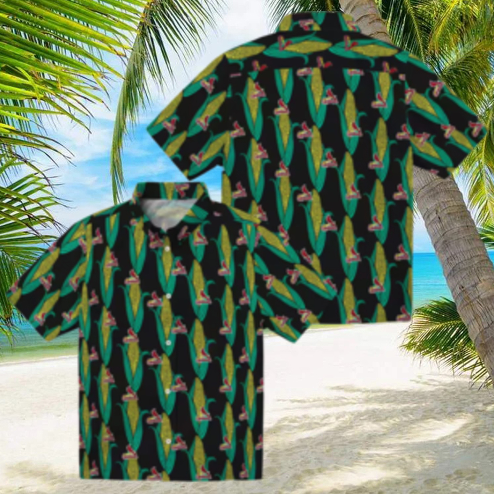MLB St. Louis Cardinals Hawaiian Shirt with Corn Motifs Black & Green Summer Shirt for Fans MLB St. Louis Cardinals Hawaiian Shirt with Corn Motifs Black & Green Summer Shirt for Fans