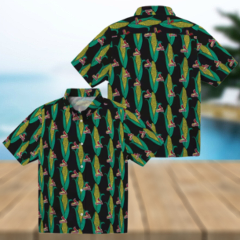 MLB St. Louis Cardinals Hawaiian Shirt with Corn Motifs Black & Green Summer Shirt for Fans MLB St. Louis Cardinals Hawaiian Shirt with Corn Motifs Black & Green Summer Shirt for Fans