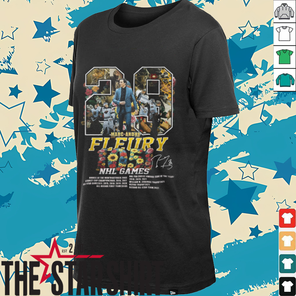 Marc Andre Fleury 1051 NHL Game Signature Unisex T Shirt Marc Andre Fleury 1051 NHL Game Signature Unisex T Shirt