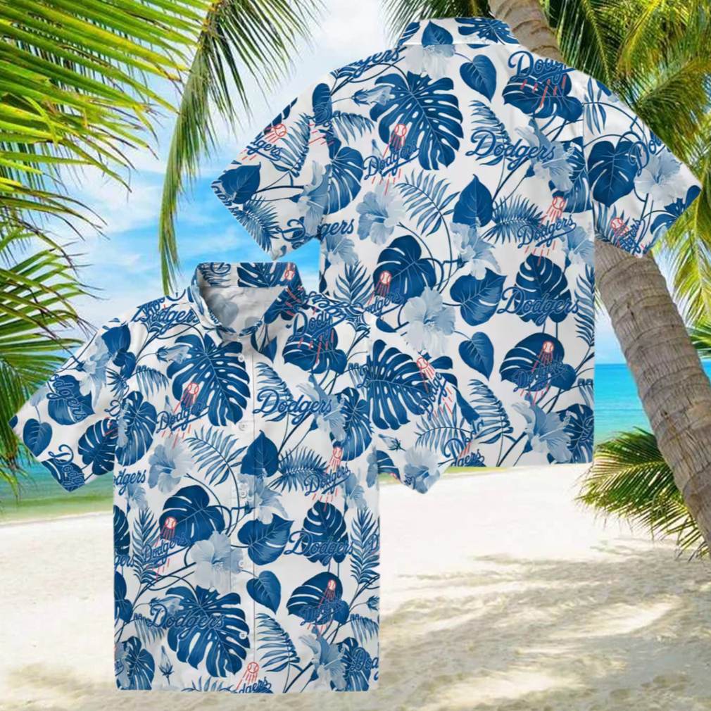 Men’s MLB Dodgers Hawaiian Shirt Blue Floral Tropical Beach Vacation Style Men’s MLB Dodgers Hawaiian Shirt Blue Floral Tropical Beach Vacation Style