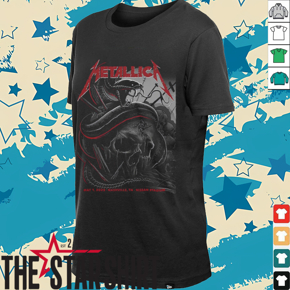 Metallica M72 Nashville Night 1 At Nissan Stadium On May 1 2025 North American Tour Unisex T Shirt Metallica M72 Nashville Night 1 At Nissan Stadium On May 1 2025 North American Tour Unisex T Shirt