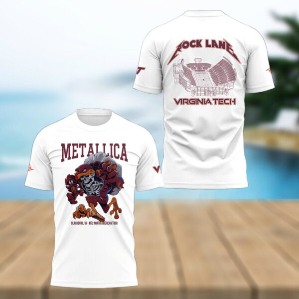 Metallica x Virginia Tech Lane Rocked T Shirt Gifts For Music Fans