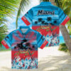 Miami Marlins Monstera Leaf Pattern Hawaiian Shirt   MLB Tropical Summer Shirt for Men