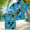 Men’s Miami Marlins Surfboard Palm Blue Hawaiian Shirt   Perfect for Summer & Beach Days