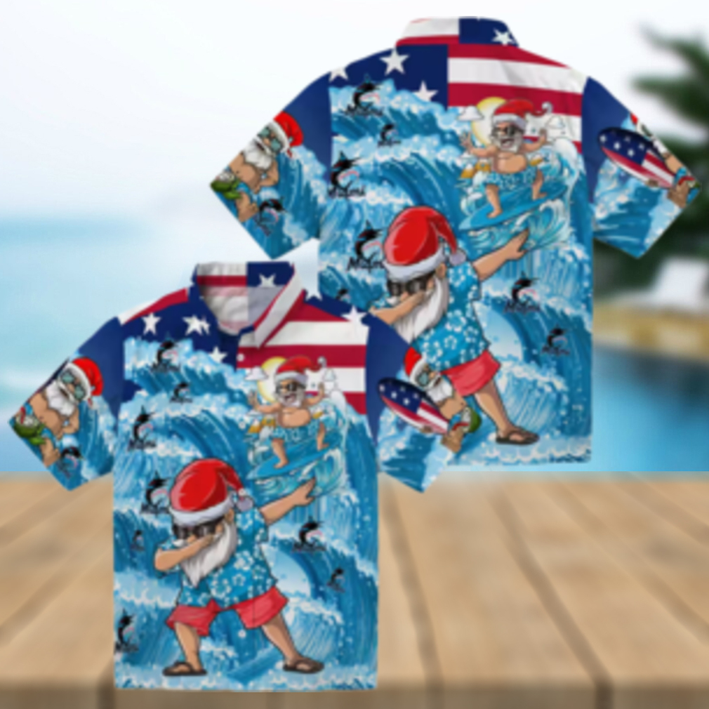 Miami Marlins Holiday Aloha Shirt Surfing Santa Christmas Gift for Fans Miami Marlins Holiday Aloha Shirt Surfing Santa Christmas Gift for Fans