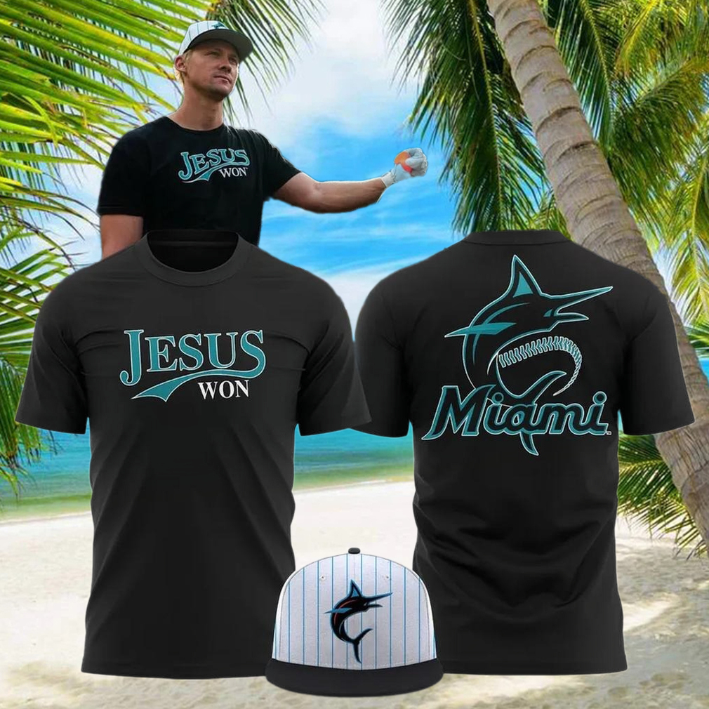 Miami Marlins Jesus Won Limited Edition T Shirt Basketball Fan Gift Ideas Miami Marlins Jesus Won Limited Edition T Shirt Basketball Fan Gift Ideas
