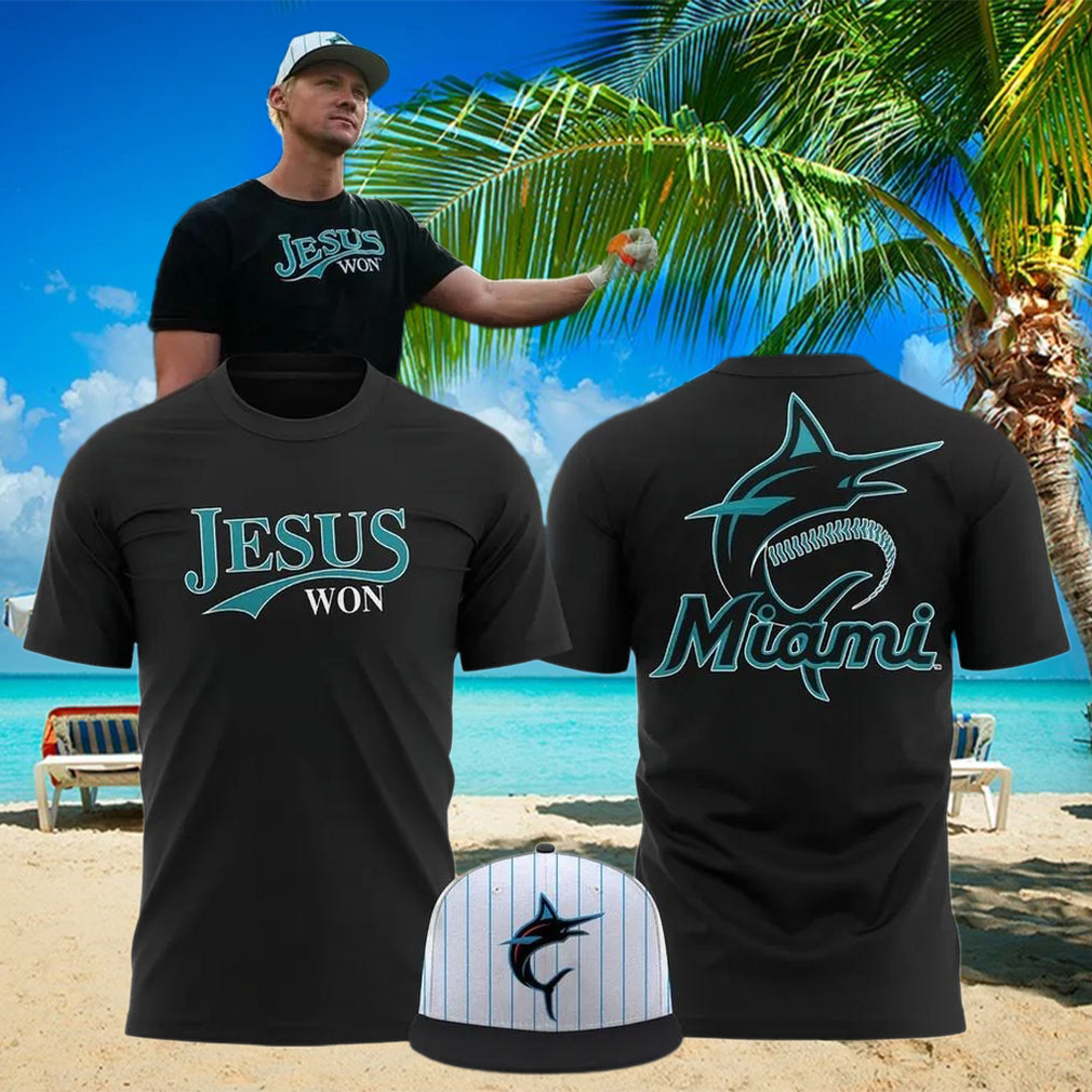 Miami Marlins Jesus Won Limited Edition T Shirt Basketball Fan Gift Ideas Miami Marlins Jesus Won Limited Edition T Shirt Basketball Fan Gift Ideas