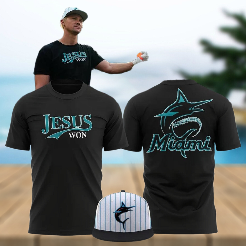Miami Marlins Jesus Won Limited Edition T Shirt Basketball Fan Gift Ideas Miami Marlins Jesus Won Limited Edition T Shirt Basketball Fan Gift Ideas