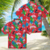 MLB Dodgers Palm Print Hawaiian Shirt   Summer Beachwear for Baseball Fans