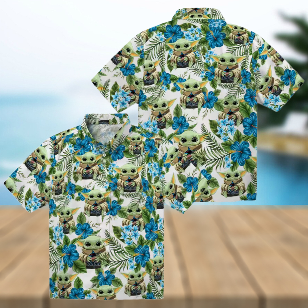 Miami Marlins Yoda Hawaiian Shirt MLB Tropical Summer Beachwear for Men Miami Marlins Yoda Hawaiian Shirt MLB Tropical Summer Beachwear for Men